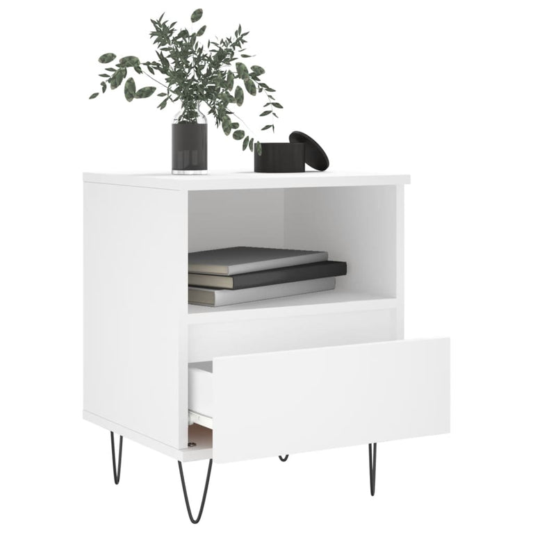 Nachtkastjes 2 st 40x35x50 cm bewerkt hout wit MeubelReus