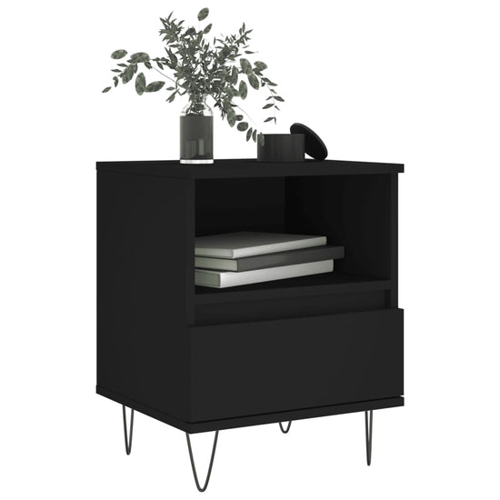Nachtkastjes 2 st 40x35x50 cm bewerkt hout zwart MeubelReus