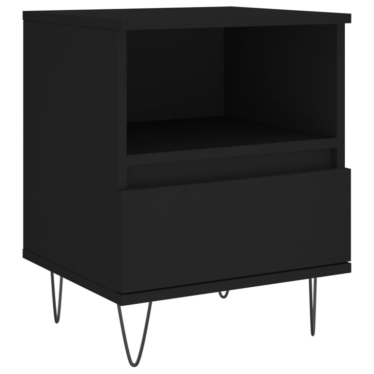 Nachtkastjes 2 st 40x35x50 cm bewerkt hout zwart MeubelReus