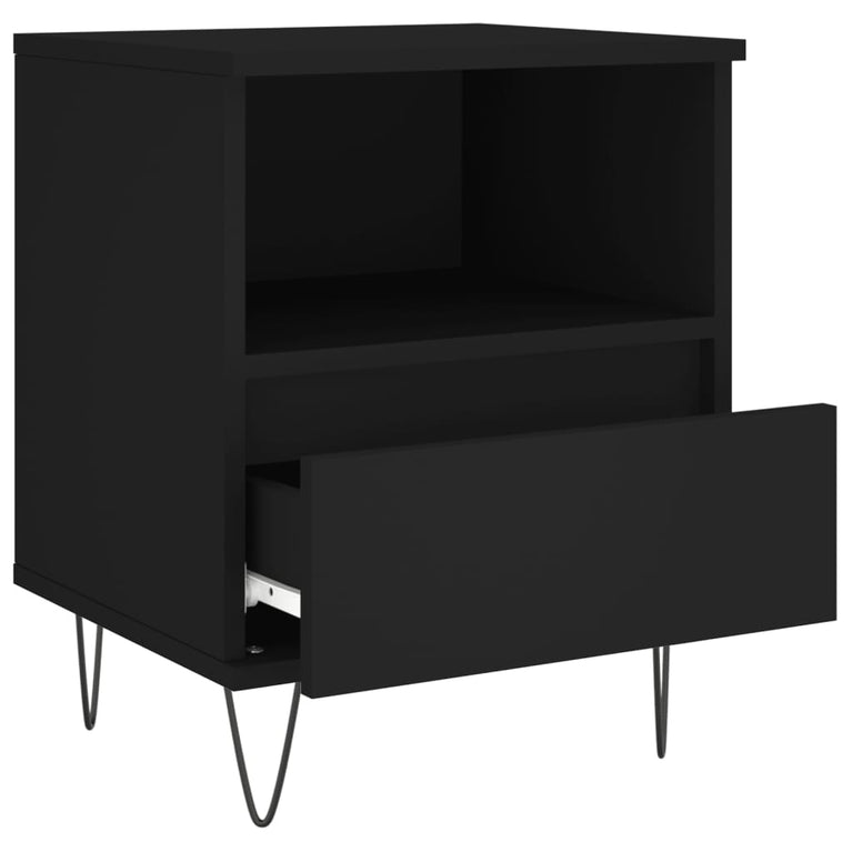 Nachtkastjes 2 st 40x35x50 cm bewerkt hout zwart MeubelReus