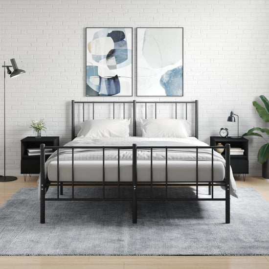 Nachtkastjes 2 st 40x35x50 cm bewerkt hout zwart MeubelReus