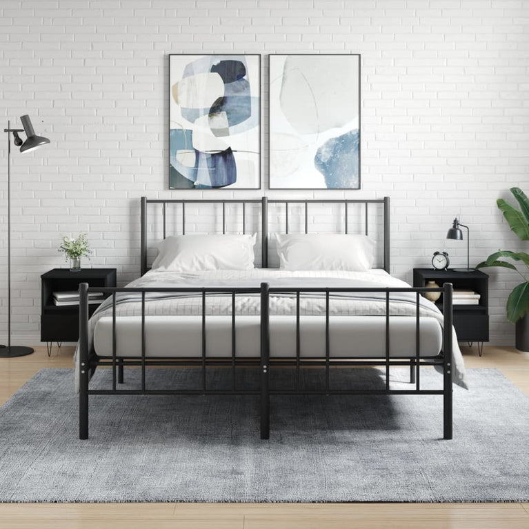 Nachtkastjes 2 st 40x35x50 cm bewerkt hout zwart MeubelReus