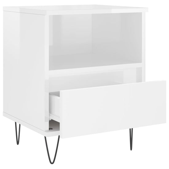 Nachtkastjes 2 st 40x35x50 cm bewerkt hout hoogglans wit MeubelReus