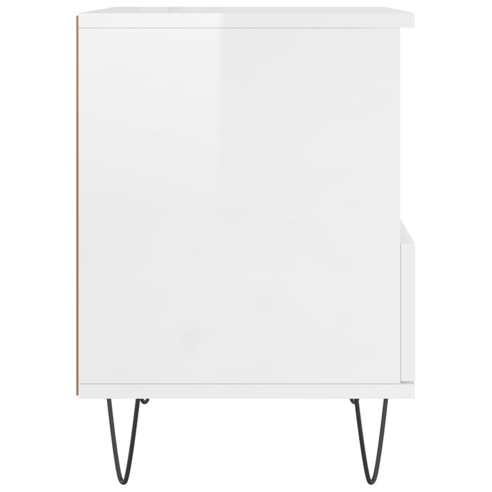 Nachtkastjes 2 st 40x35x50 cm bewerkt hout hoogglans wit MeubelReus
