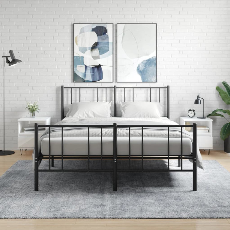 Nachtkastjes 2 st 40x35x50 cm bewerkt hout hoogglans wit MeubelReus