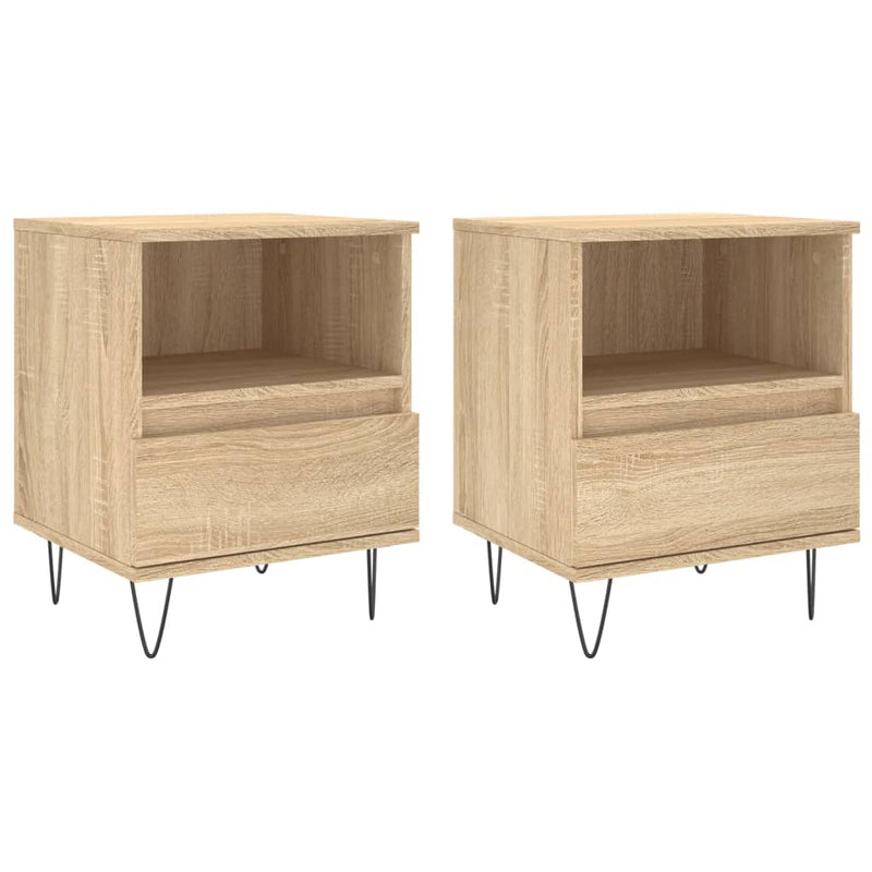 Nachtkastjes 2 st 40x35x50 cm sonoma eikenkleurig MeubelReus