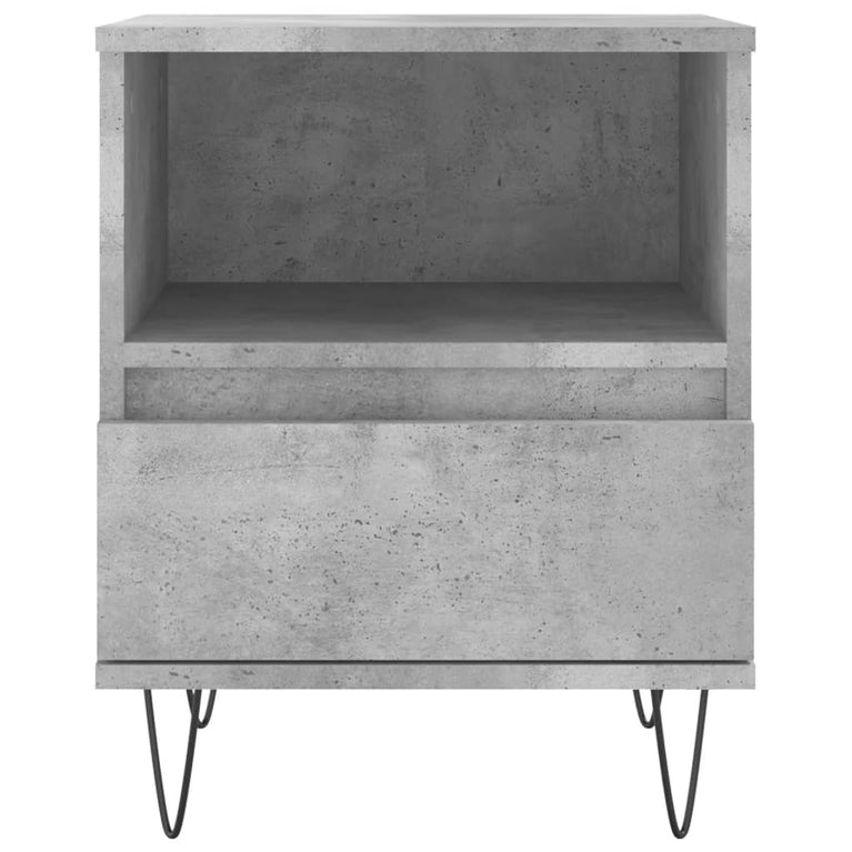 Nachtkastje 40x35x50 cm bewerkt hout betongrijs MeubelReus