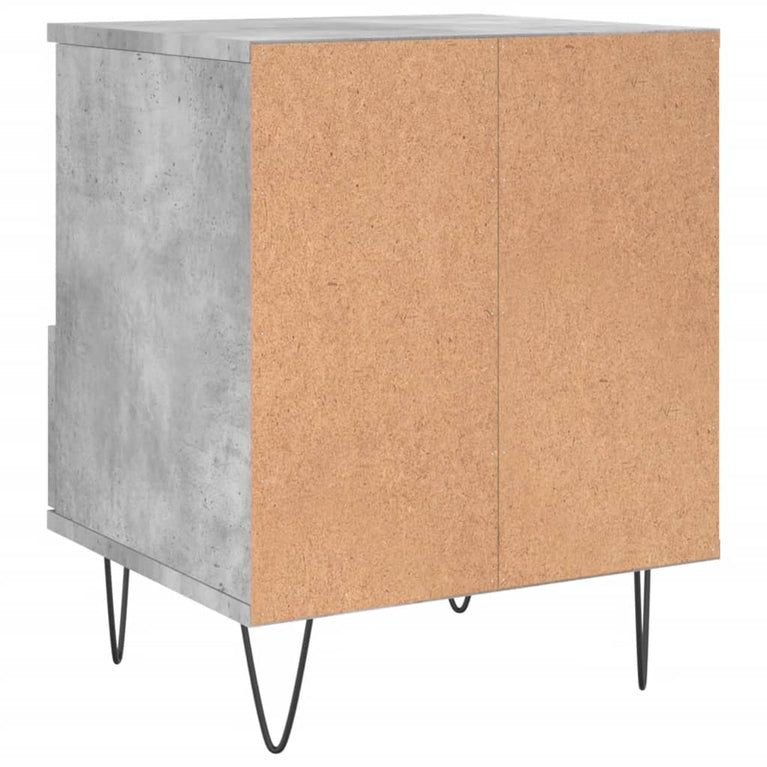 Nachtkastje 40x35x50 cm bewerkt hout betongrijs MeubelReus