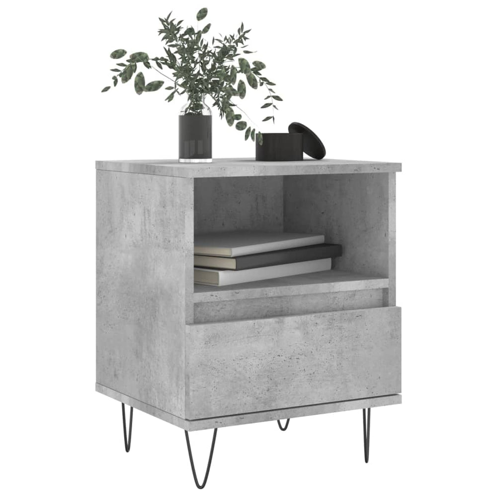 Nachtkastjes 2 st 40x35x50 cm bewerkt hout betongrijs MeubelReus