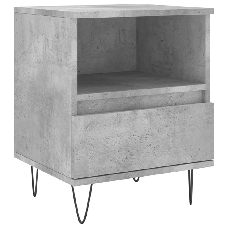 Nachtkastjes 2 st 40x35x50 cm bewerkt hout betongrijs MeubelReus