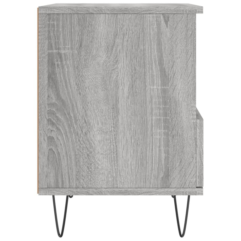 Nachtkastje 40x35x50 cm bewerkt hout grijs sonoma eikenkleurig MeubelReus
