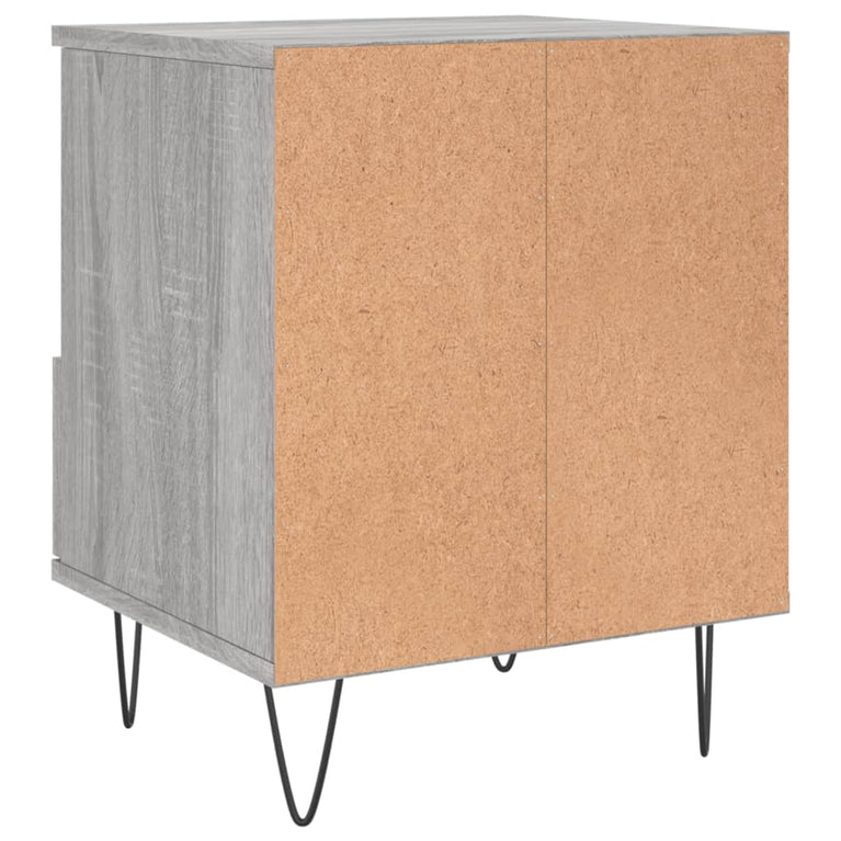 Nachtkastje 40x35x50 cm bewerkt hout grijs sonoma eikenkleurig MeubelReus