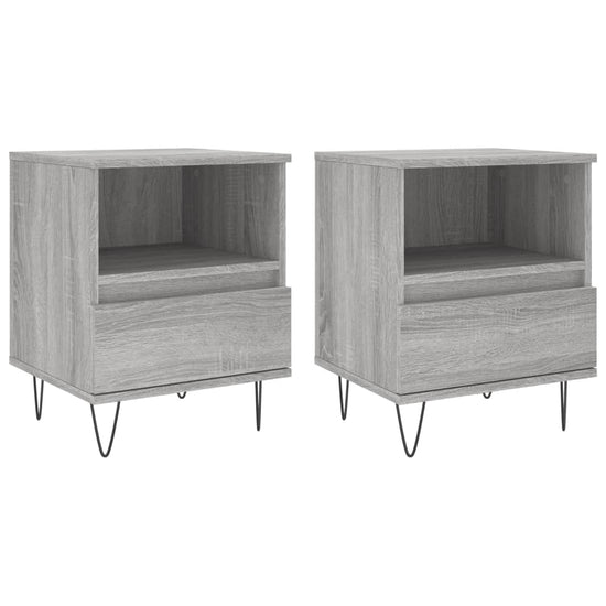 Nachtkastjes 2 st 40x35x50 cm bewerkt hout grijs sonoma eiken MeubelReus