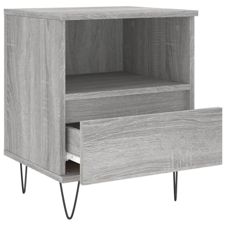 Nachtkastjes 2 st 40x35x50 cm bewerkt hout grijs sonoma eiken MeubelReus