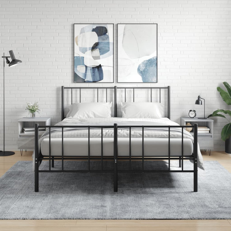 Nachtkastjes 2 st 40x35x50 cm bewerkt hout grijs sonoma eiken MeubelReus