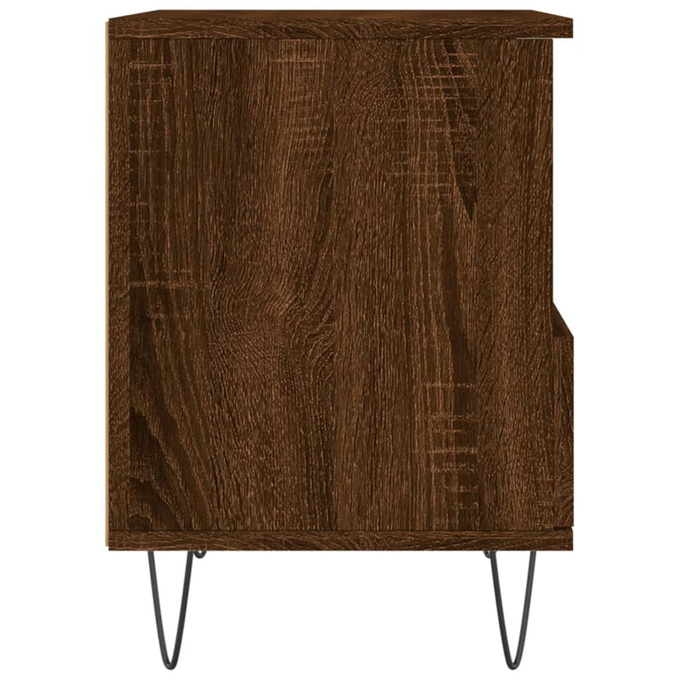 Nachtkastje 40x35x50 cm bewerkt hout bruin eikenkleur MeubelReus
