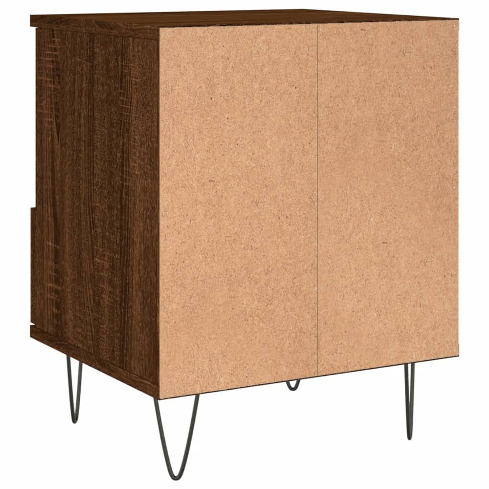 Nachtkastje 40x35x50 cm bewerkt hout bruin eikenkleur MeubelReus