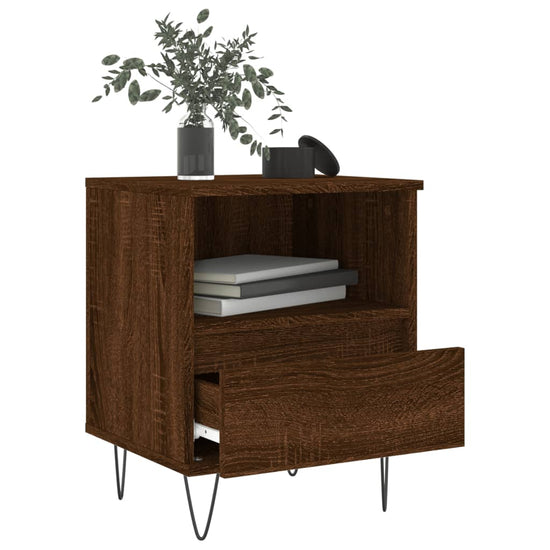 Nachtkastjes 2 st 40x35x50 cm bewerkt hout bruin eikenkleur MeubelReus