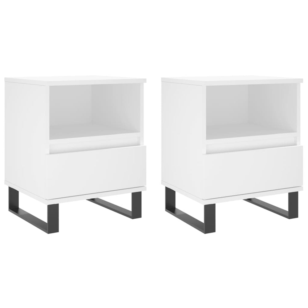 Nachtkastjes 2 st 40x35x50 cm bewerkt hout wit MeubelReus
