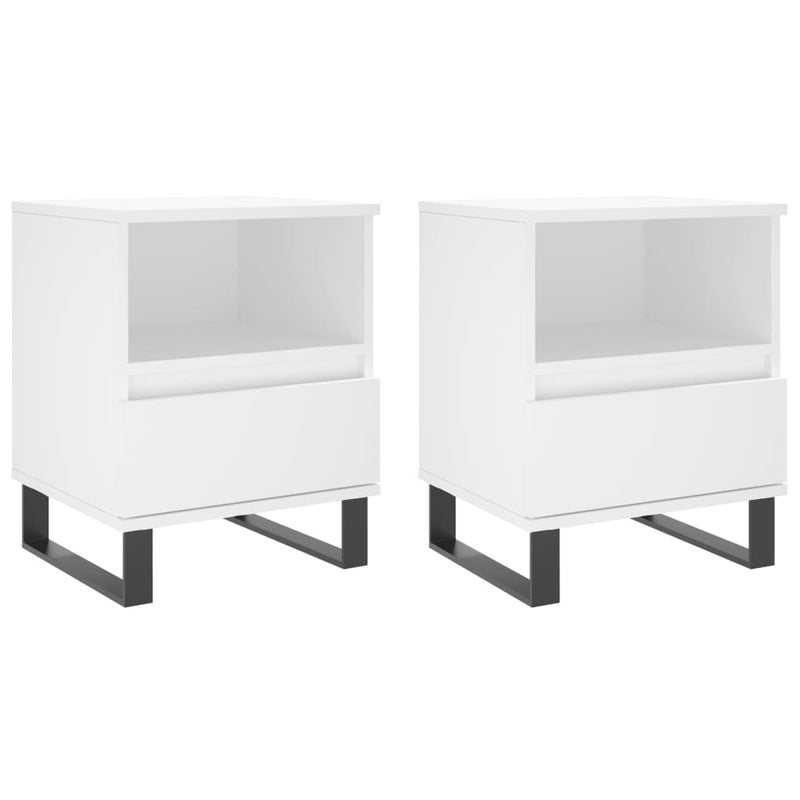 Nachtkastjes 2 st 40x35x50 cm bewerkt hout wit MeubelReus