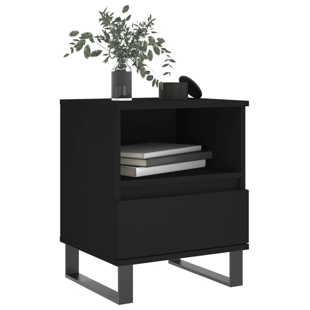 Nachtkastjes 2 st 40x35x50 cm bewerkt hout zwart MeubelReus