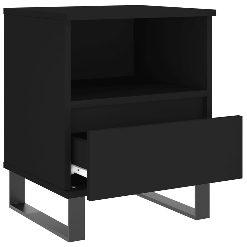 Nachtkastjes 2 st 40x35x50 cm bewerkt hout zwart MeubelReus