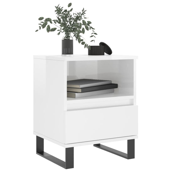 Nachtkastjes 2 st 40x35x50 cm bewerkt hout hoogglans wit MeubelReus