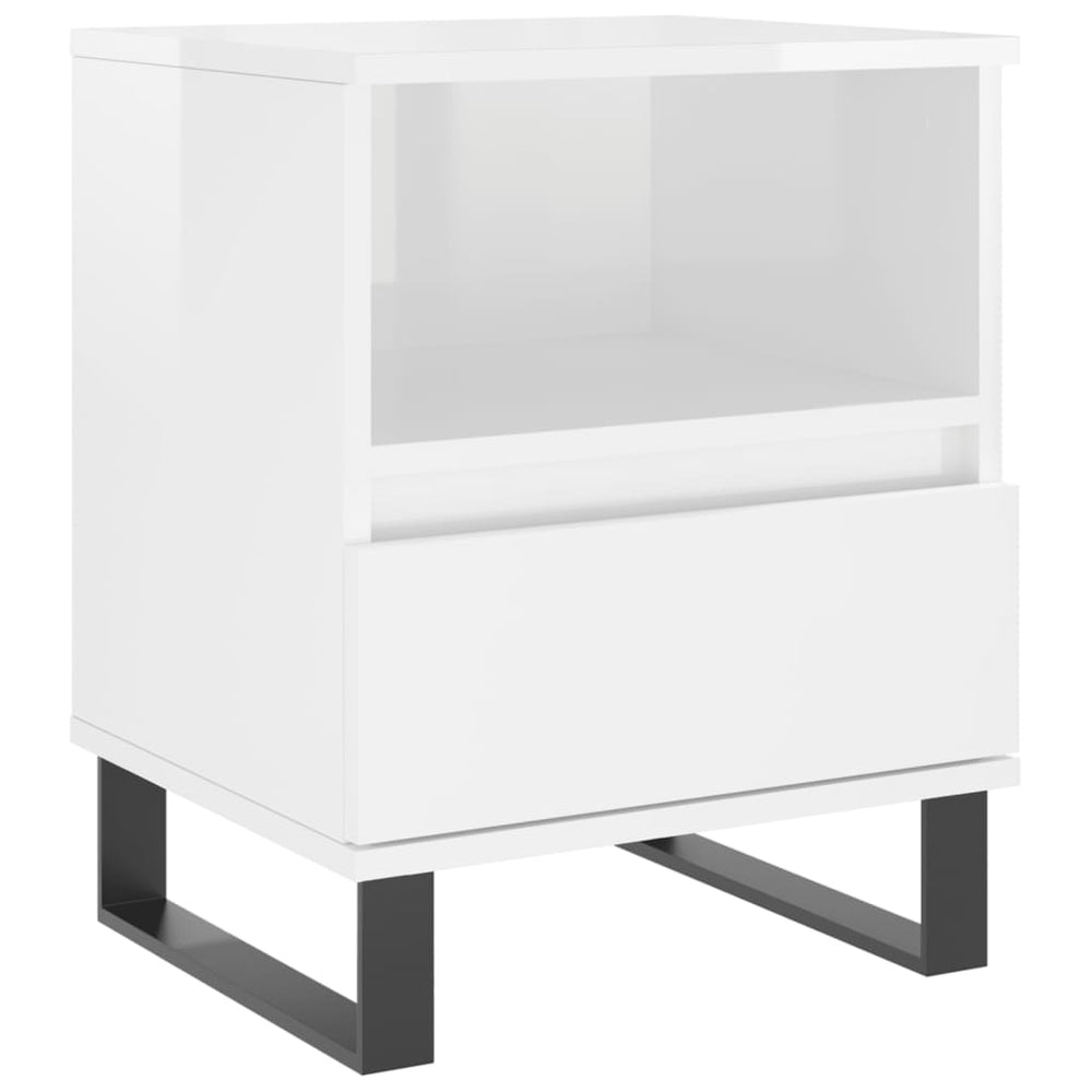 Nachtkastjes 2 st 40x35x50 cm bewerkt hout hoogglans wit MeubelReus