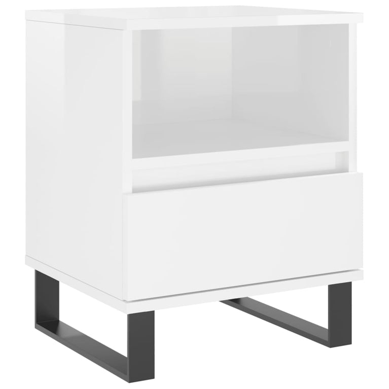 Nachtkastjes 2 st 40x35x50 cm bewerkt hout hoogglans wit MeubelReus
