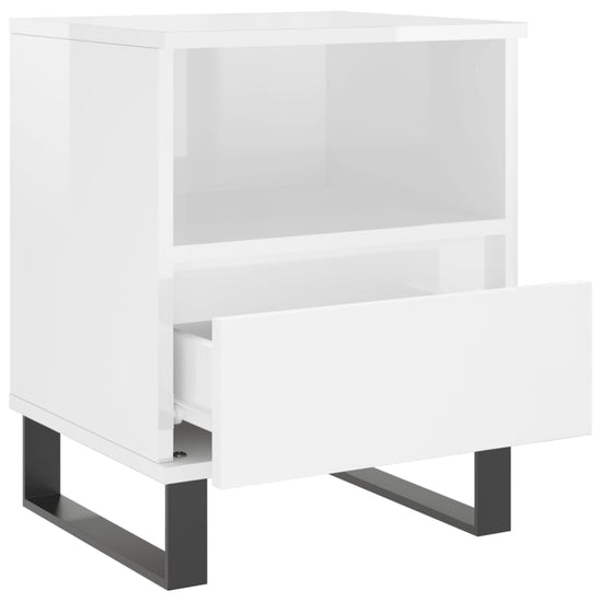 Nachtkastjes 2 st 40x35x50 cm bewerkt hout hoogglans wit MeubelReus