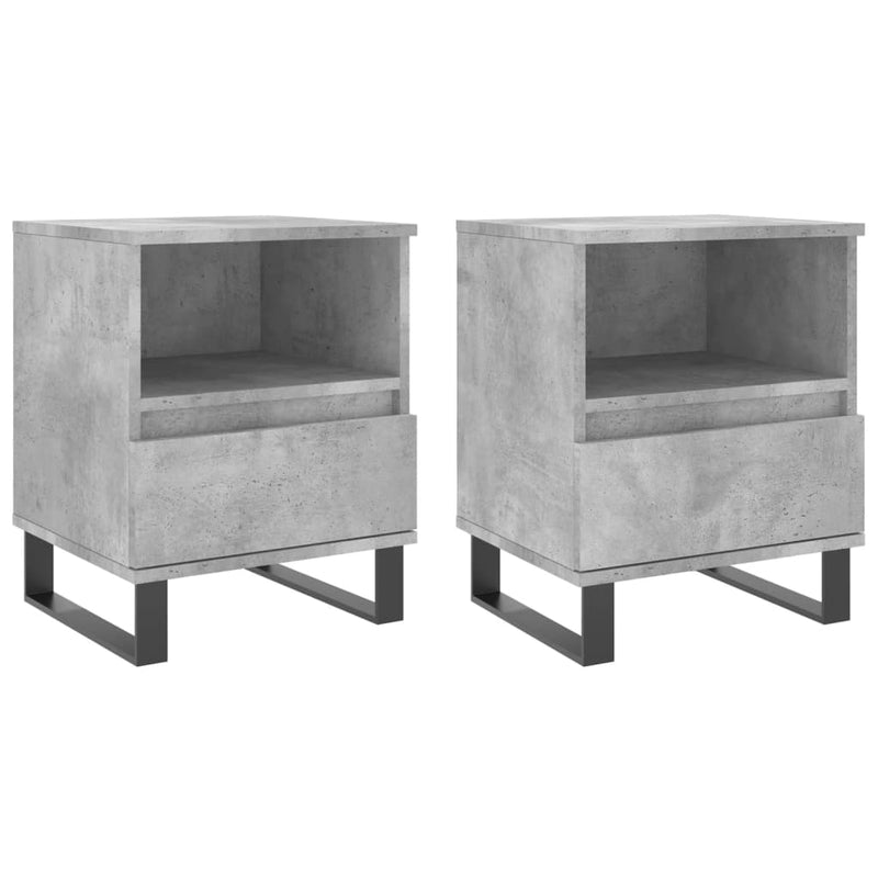 Nachtkastjes 2 st 40x35x50 cm bewerkt hout betongrijs MeubelReus