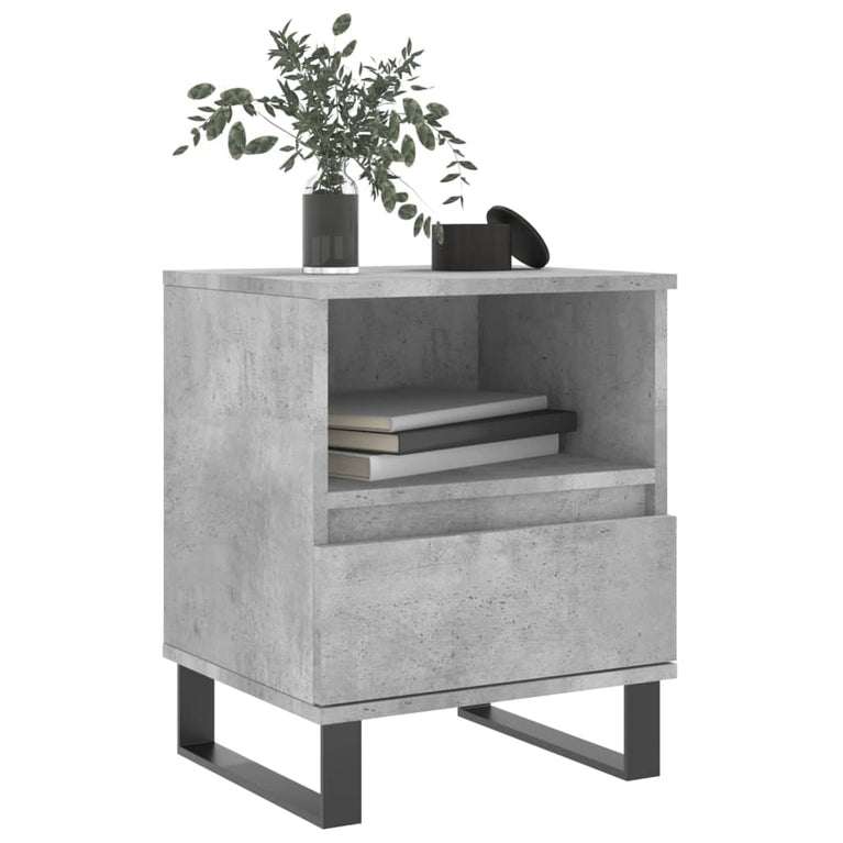 Nachtkastjes 2 st 40x35x50 cm bewerkt hout betongrijs MeubelReus