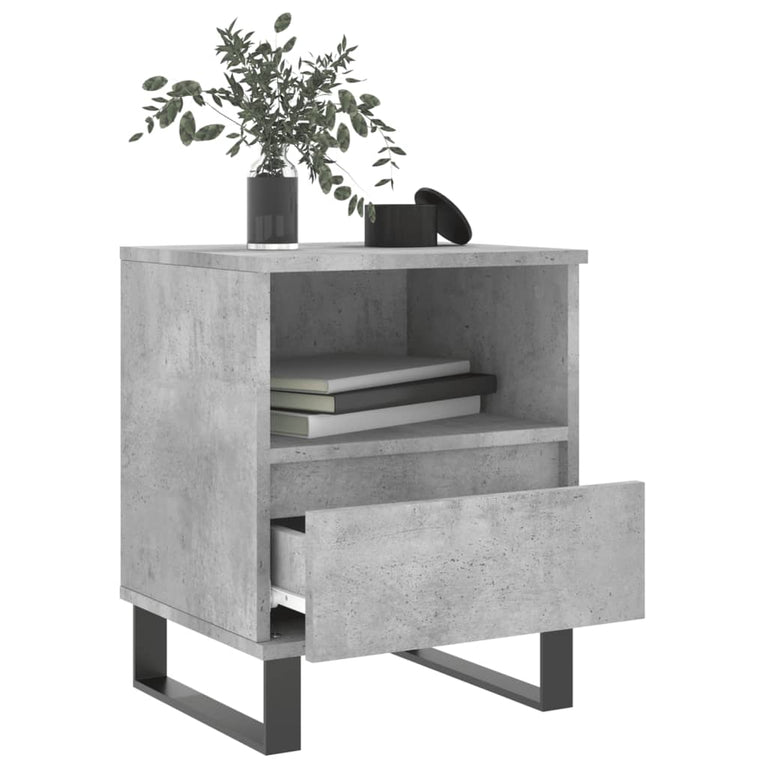 Nachtkastjes 2 st 40x35x50 cm bewerkt hout betongrijs MeubelReus
