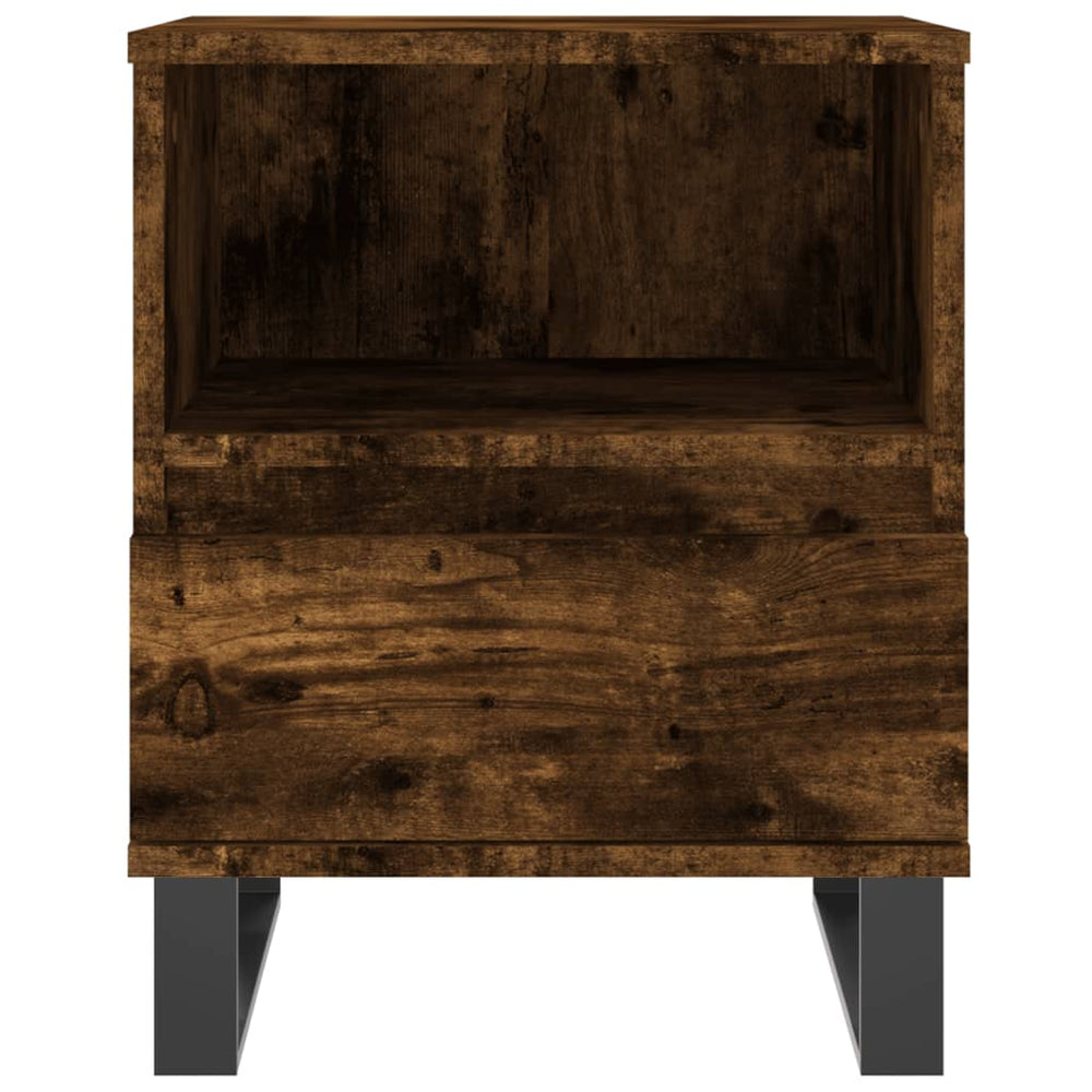 Nachtkastje 40x35x50 cm bewerkt hout gerookt eikenkleurig MeubelReus
