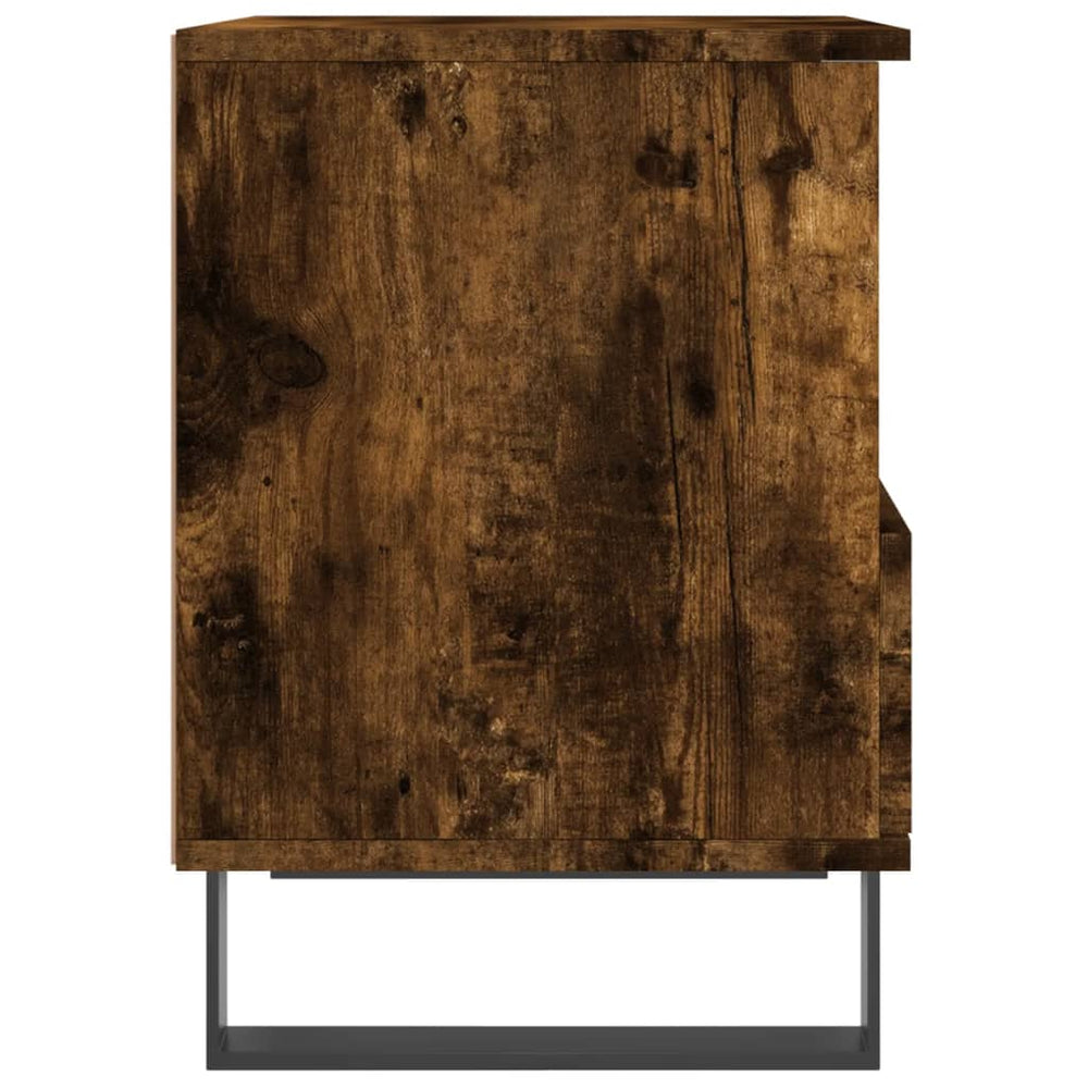Nachtkastje 40x35x50 cm bewerkt hout gerookt eikenkleurig MeubelReus
