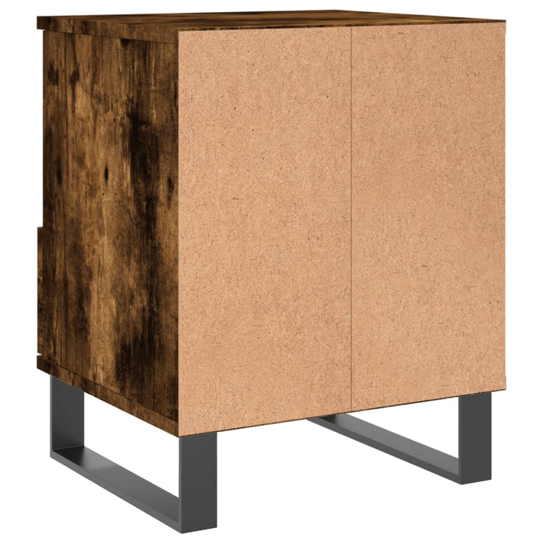Nachtkastje 40x35x50 cm bewerkt hout gerookt eikenkleurig MeubelReus
