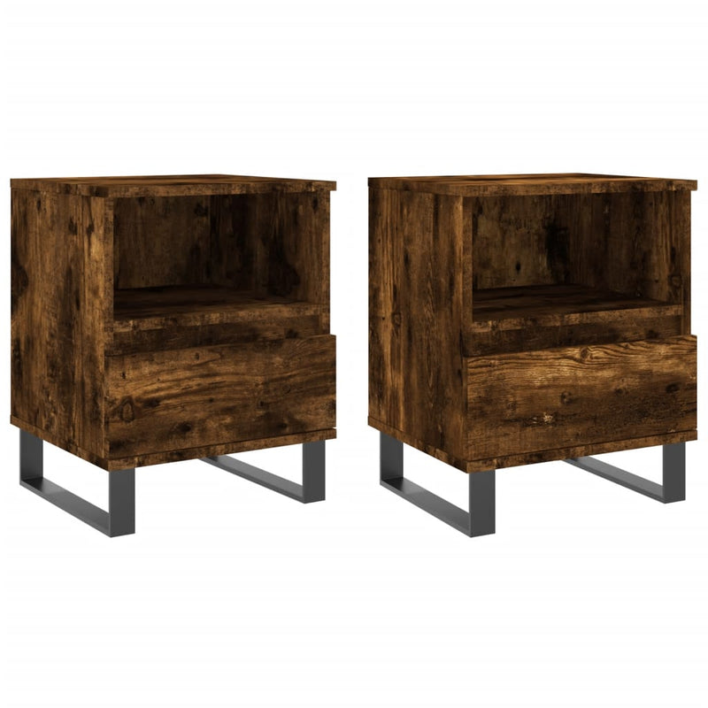 Nachtkastjes 2 st 40x35x50 cm bewerkt hout gerookt eikenkleurig MeubelReus