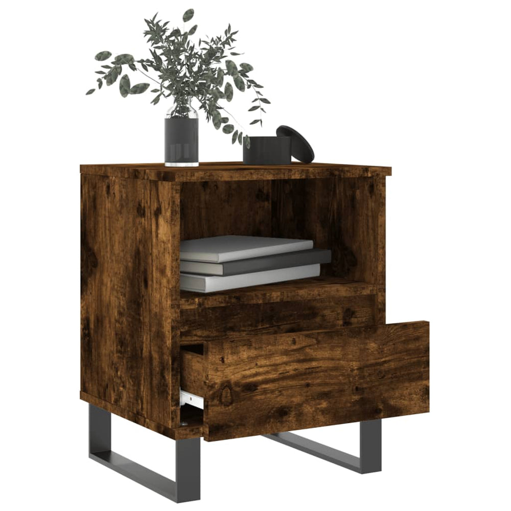Nachtkastjes 2 st 40x35x50 cm bewerkt hout gerookt eikenkleurig MeubelReus