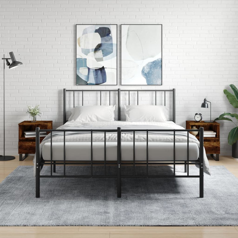 Nachtkastjes 2 st 40x35x50 cm bewerkt hout gerookt eikenkleurig MeubelReus