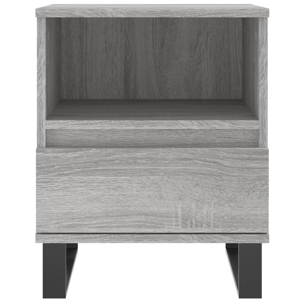 Nachtkastje 40x35x50 cm bewerkt hout grijs sonoma eikenkleurig MeubelReus