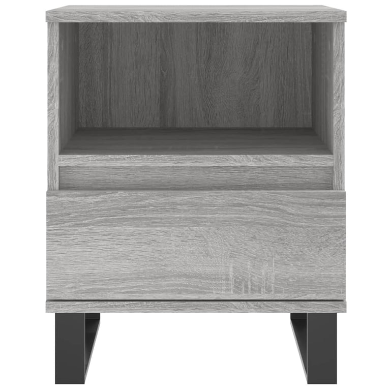 Nachtkastje 40x35x50 cm bewerkt hout grijs sonoma eikenkleurig MeubelReus