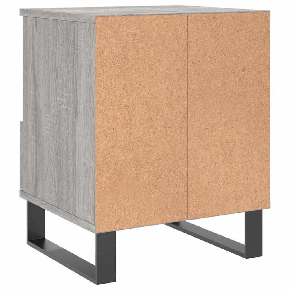 Nachtkastje 40x35x50 cm bewerkt hout grijs sonoma eikenkleurig MeubelReus