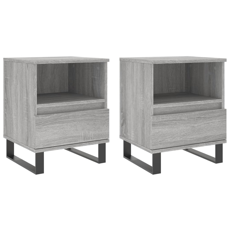 Nachtkastjes 2 st 40x35x50 cm bewerkt hout grijs sonoma eiken MeubelReus
