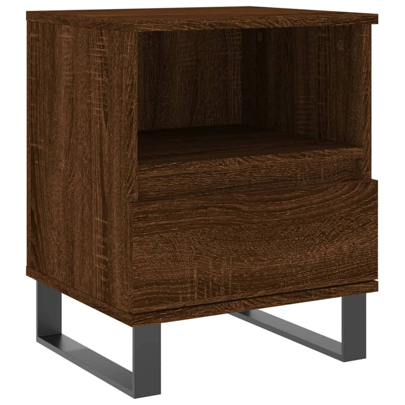 Nachtkastje 40x35x50 cm bewerkt hout bruin eikenkleur MeubelReus