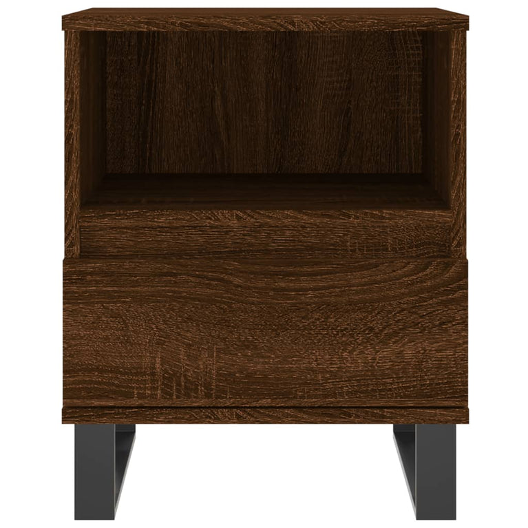 Nachtkastje 40x35x50 cm bewerkt hout bruin eikenkleur MeubelReus