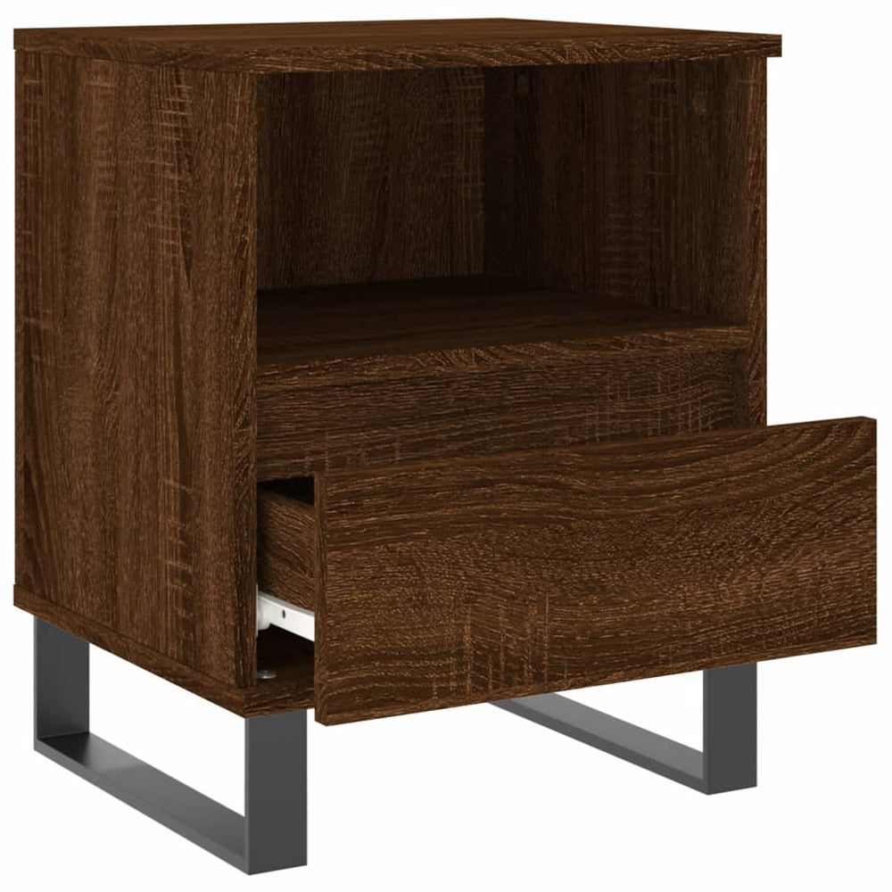 Nachtkastje 40x35x50 cm bewerkt hout bruin eikenkleur MeubelReus