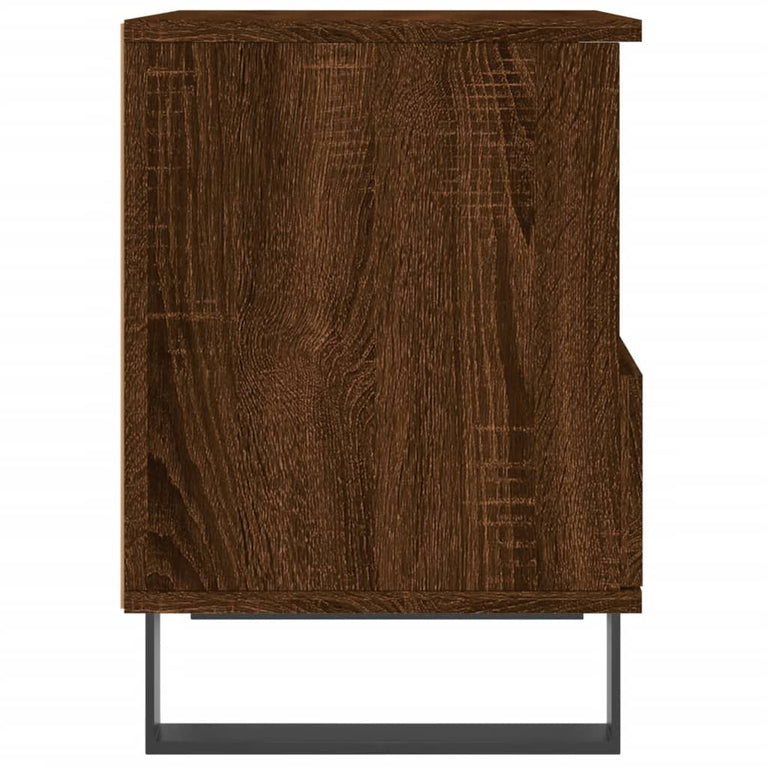 Nachtkastje 40x35x50 cm bewerkt hout bruin eikenkleur MeubelReus