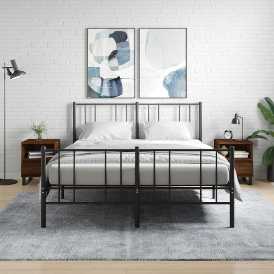 Nachtkastjes 2 st 40x35x50 cm bewerkt hout bruin eikenkleur MeubelReus