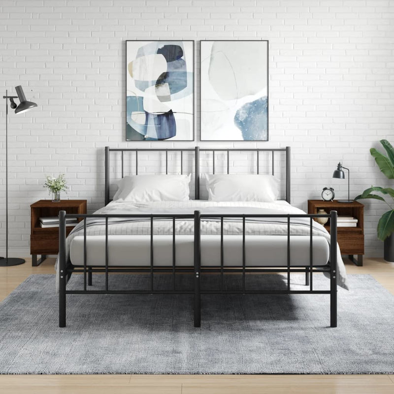 Nachtkastjes 2 st 40x35x50 cm bewerkt hout bruin eikenkleur MeubelReus