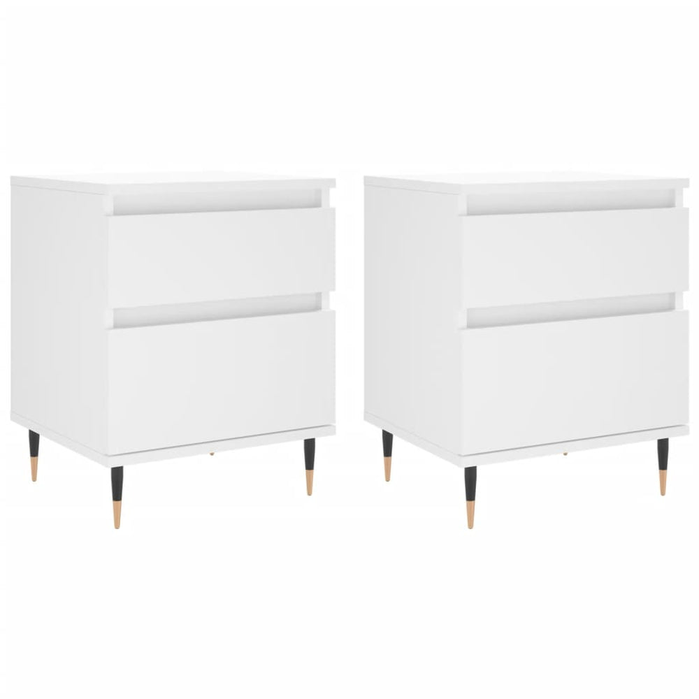 Nachtkastjes 2 st 40x35x50 cm bewerkt hout wit MeubelReus